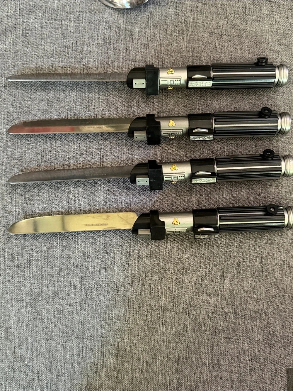 Star Wars Lightsaber Handle Flatware Set - Silver & Black Forks, Knives, Spoons